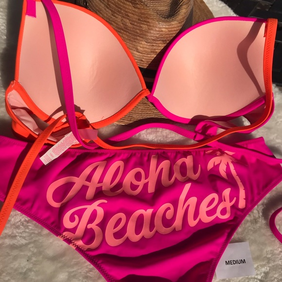 SOLD on posh USA xxx PINK VS bikini tangerine orange and pink - Picture 8 of 9